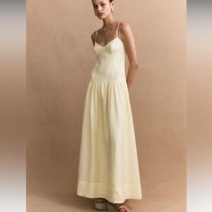 Shona Joy Limon Panelled Bustier Maxi Dress US 2